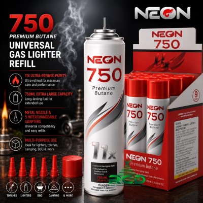NEON 11X ULTRA REFINED PREMIUM BUTANE 750ML - RED